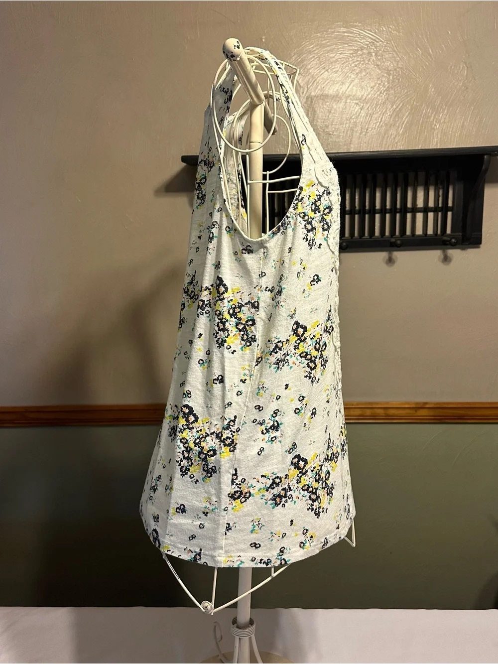 Maurices White Crochet Bib Floral Tank